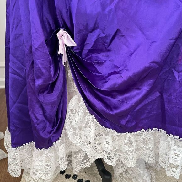 Vintage 80s Zum Zum Purple Little Bo Peep Prom Dress M 8 10 - Picture 9 of 9